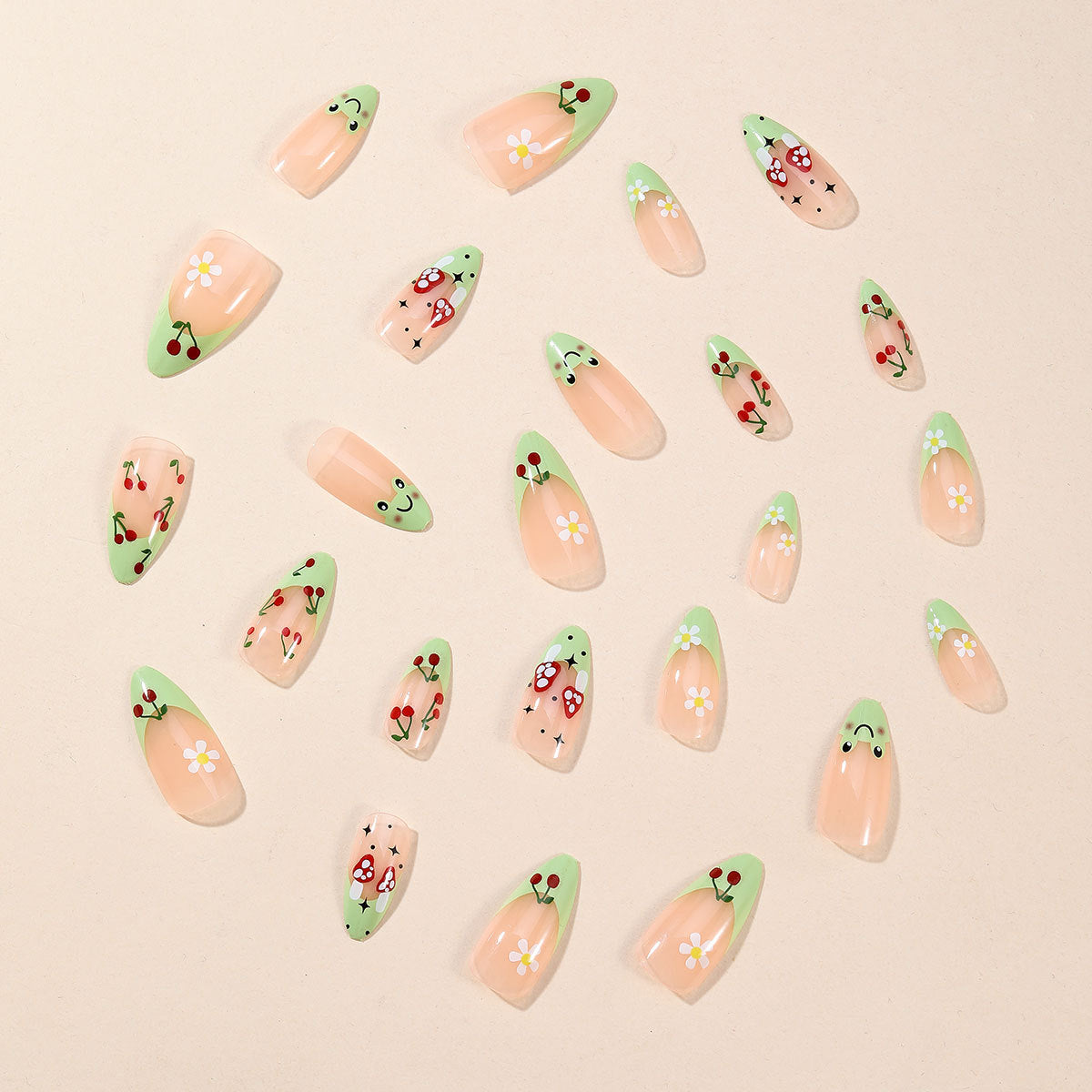 Verspielte Blumige Nagelkunst Verlängerungen Brehn