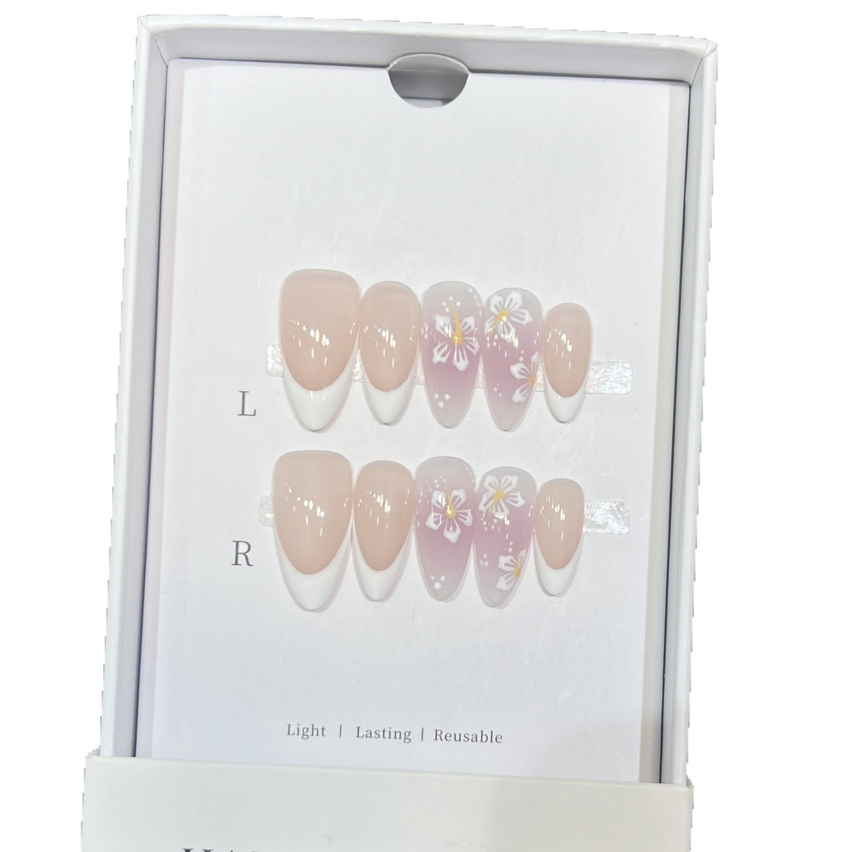 Floral-Design Wiederverwendbares Press-On-Nagelset Brehn
