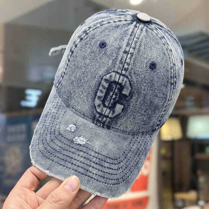 Herren Distressed Denim Baseballkappe Brehn 1784188308