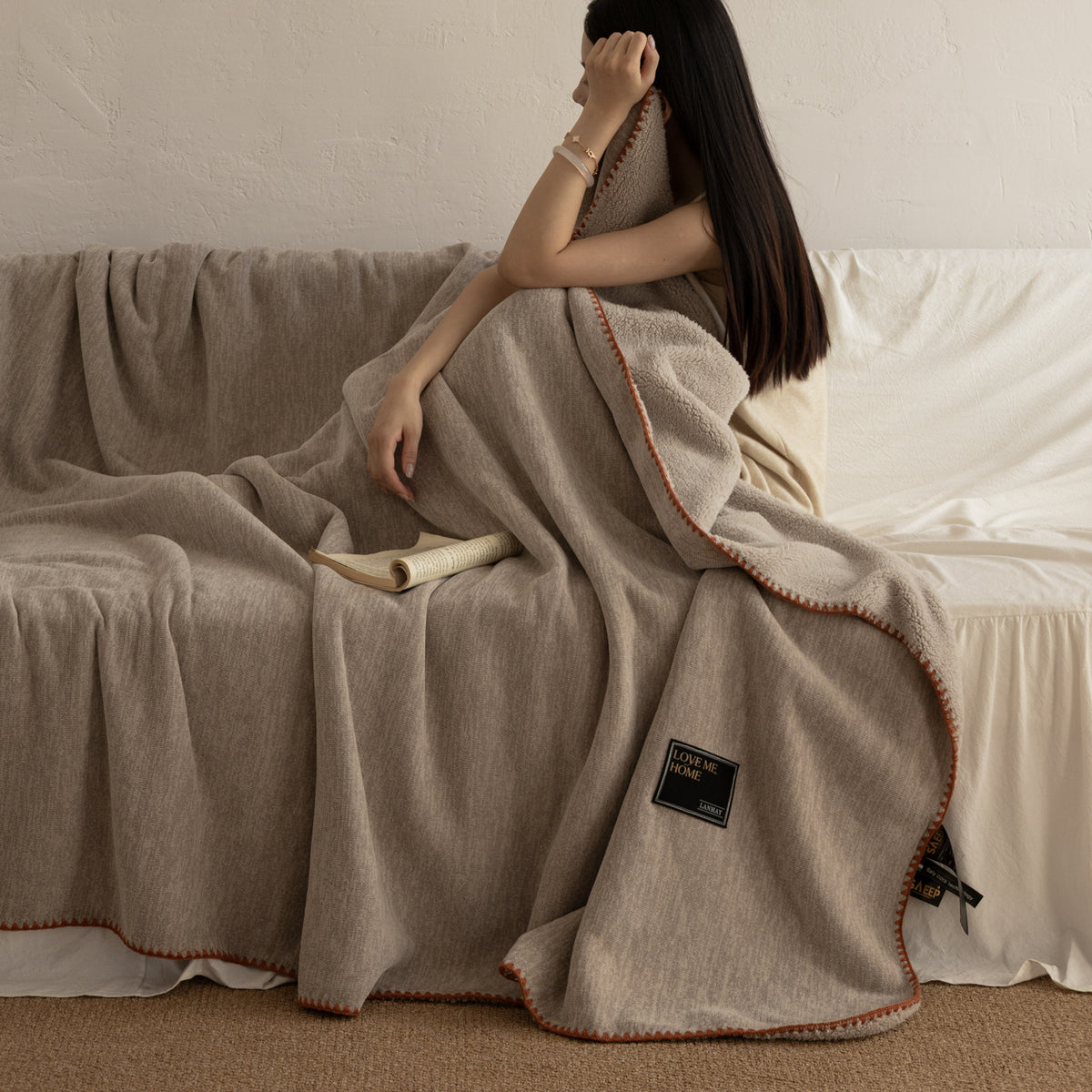 Luxe Wende Sherpa Fleece Wurfdecke