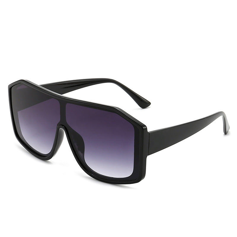 Oversized Geometric Shield Sonnenbrille Trendiges Design