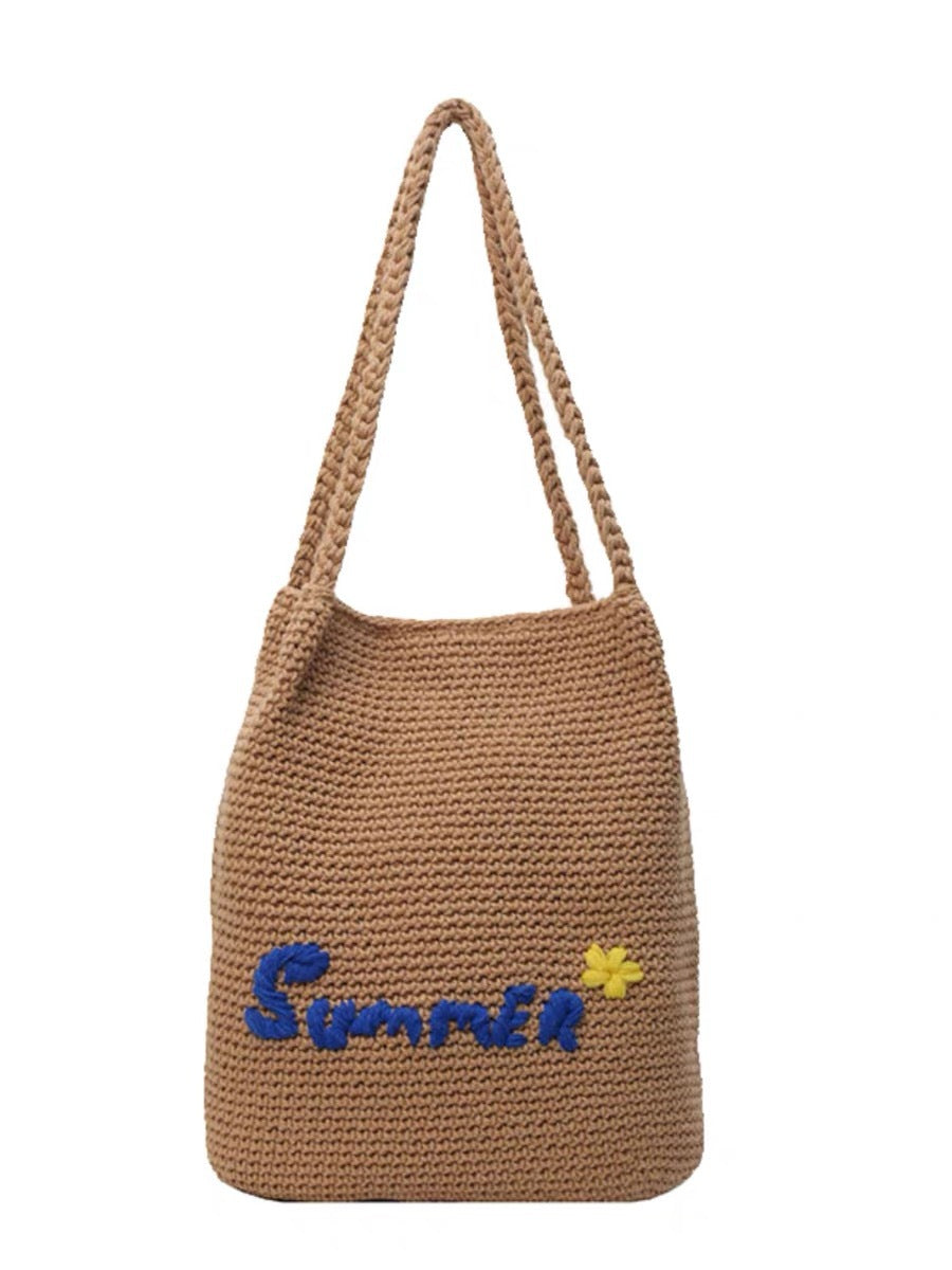 Handgeknüpfte Einkaufstasche mit Fröhlichem Sommerdesign Brehn
