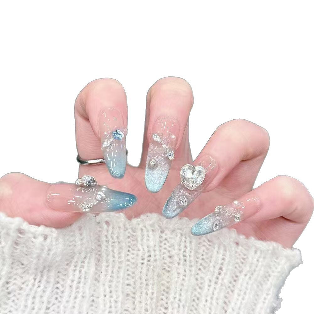 Künstlerisches 3D-Juwel-betontes Press-On-Nagelset Brehn