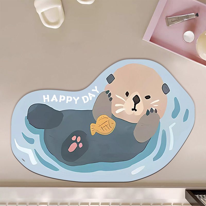 Süße Cartoon-Otter-Themen-Badmatte Brehn