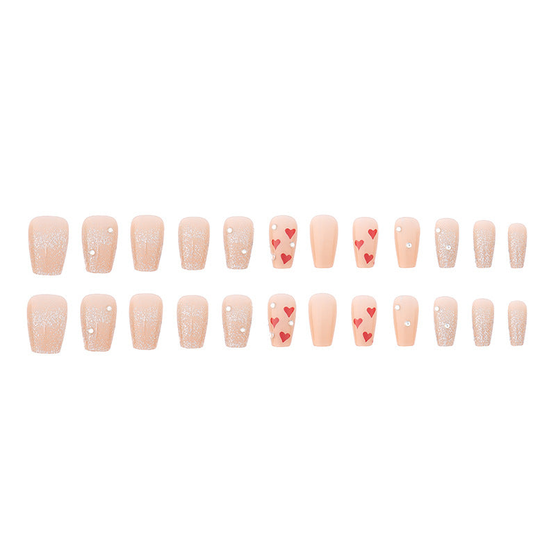 Romantisches Herz-Themen Press-On Nagelset