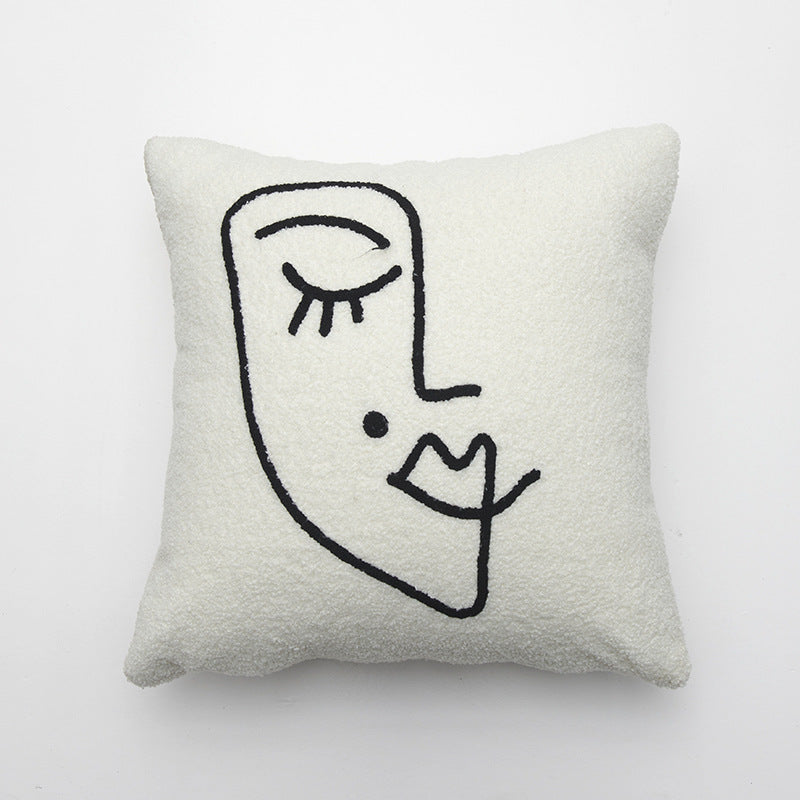 Minimalistisches Gesicht Design Wurfkissen