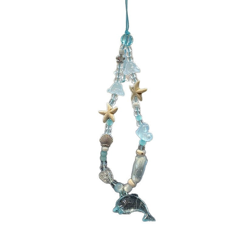 Delfin und Seestern Perlen Charm Halskette Brehn