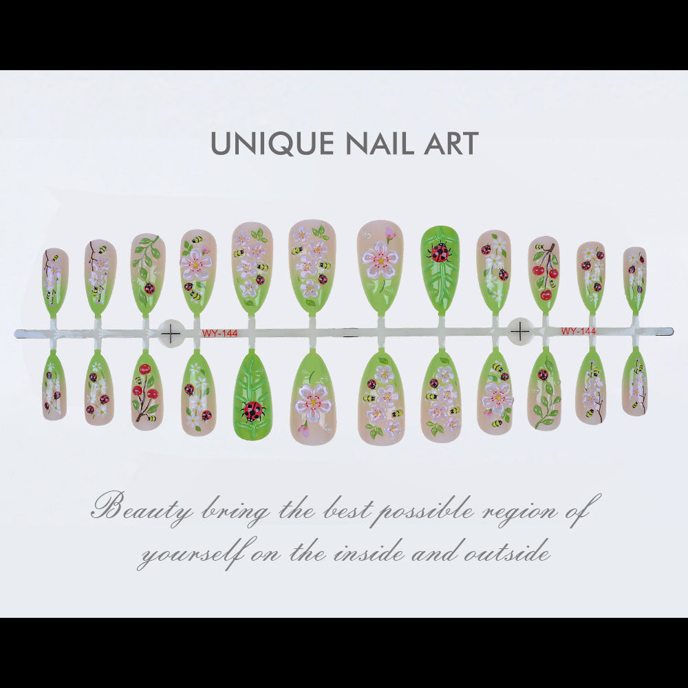 Botanisches Theme Press-On Nagelset Brehn