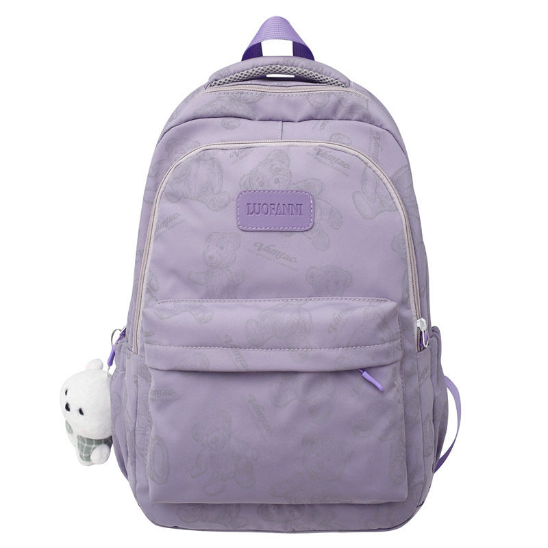 Rucksack Aus Strapazierfähigem Nylon Mit Süßem Bärenmuster Brehn