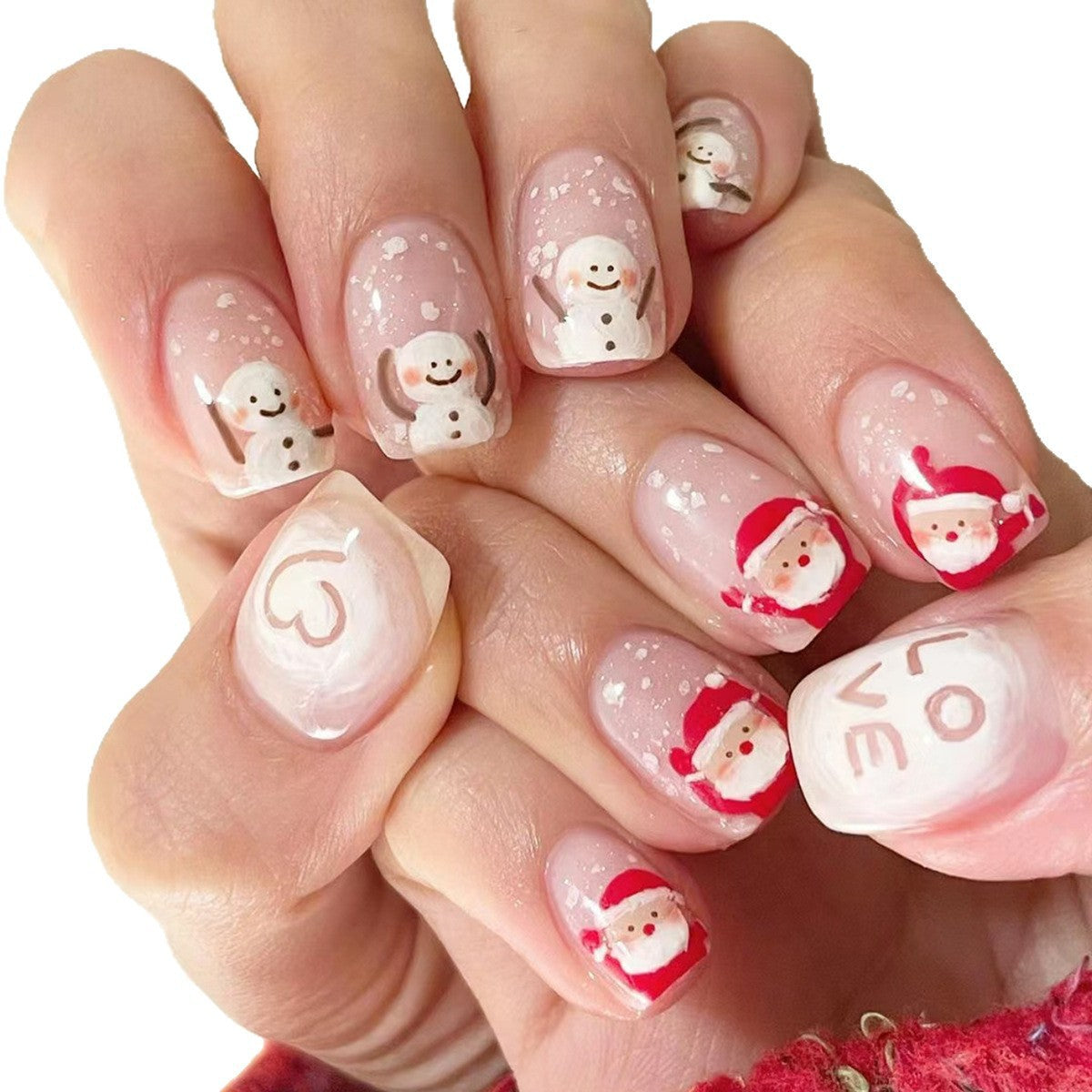 Festliches Kunstnagelset mit Weihnachtsdesign Brehn