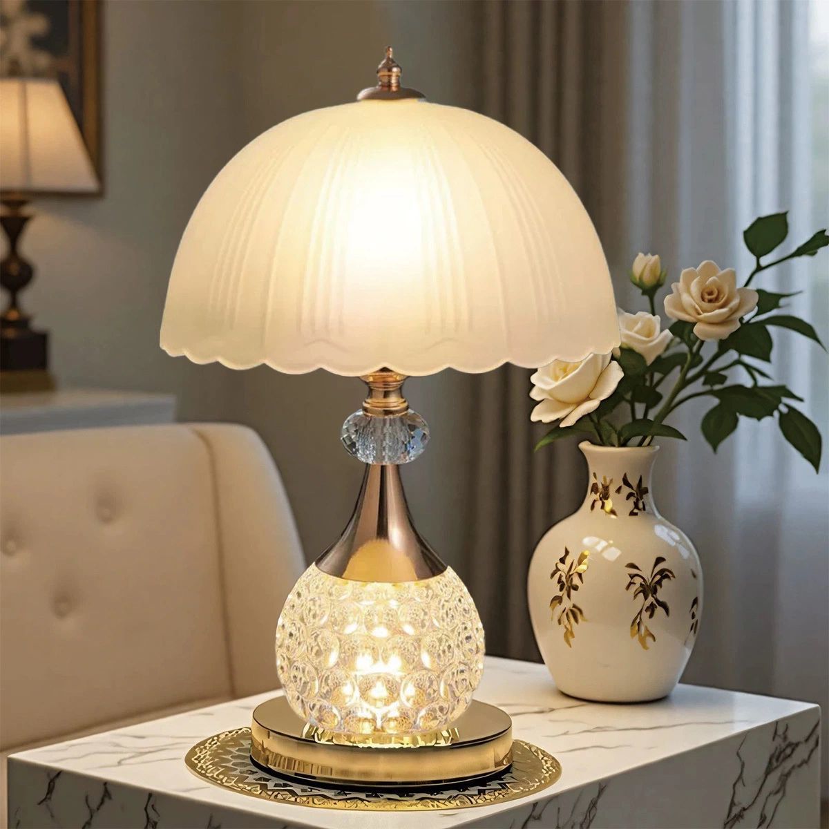 Dekorative Kristall Akzent Tischlampe