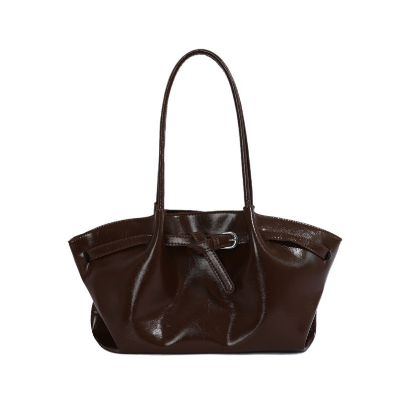Schlanker minimalistischer Leder Tote Bag