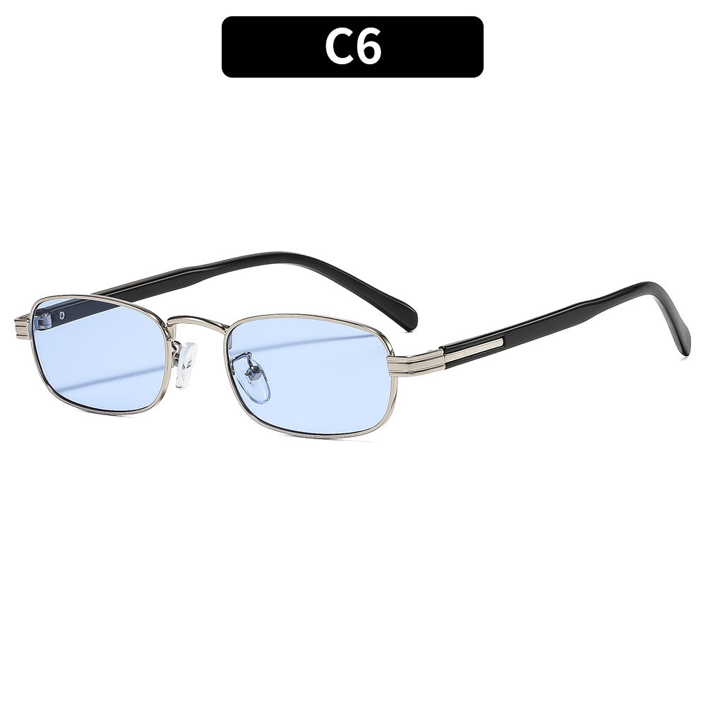 Retro-inspirierte schlanke rechteckige Sonnenbrille