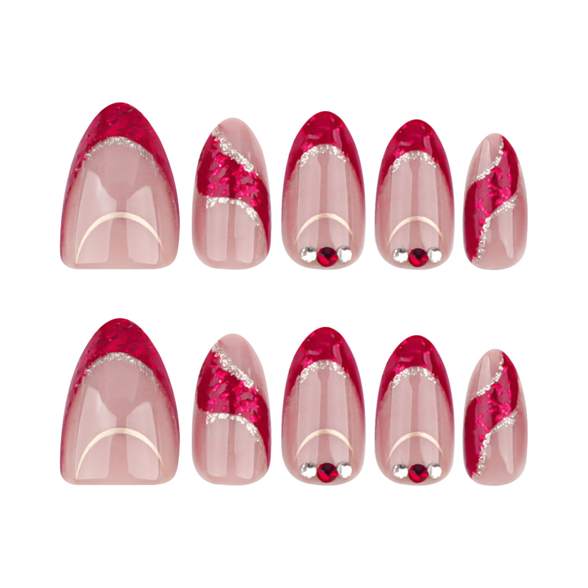 Kunstvolle Nageldesigns mit funkelnden Akzenten und Ombré-Effekten Brehn