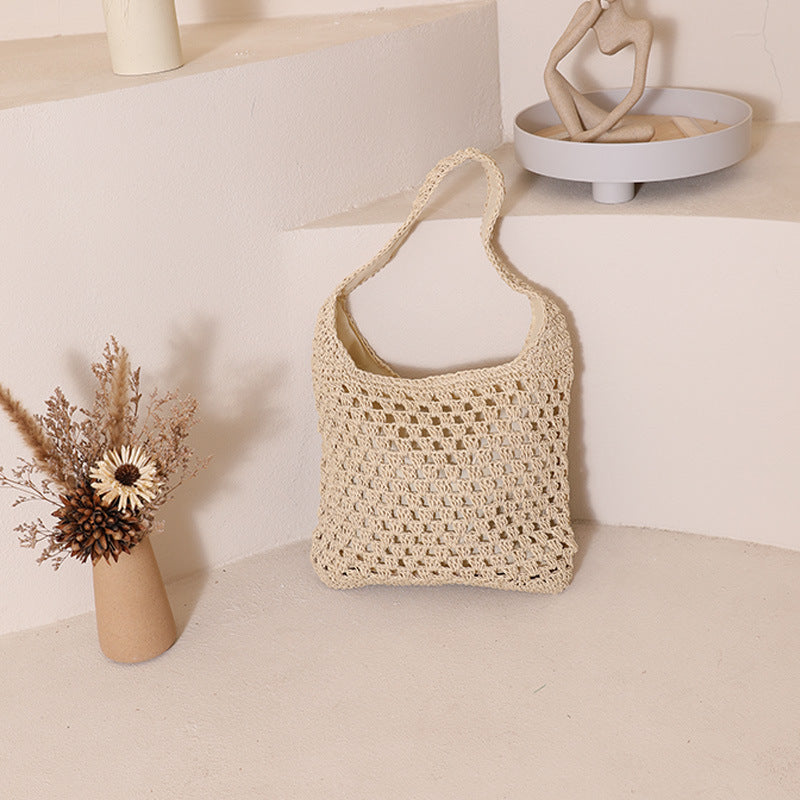 Damen Handtasche im Boho-Stil mit luftiger Häkelstruktur Brehn