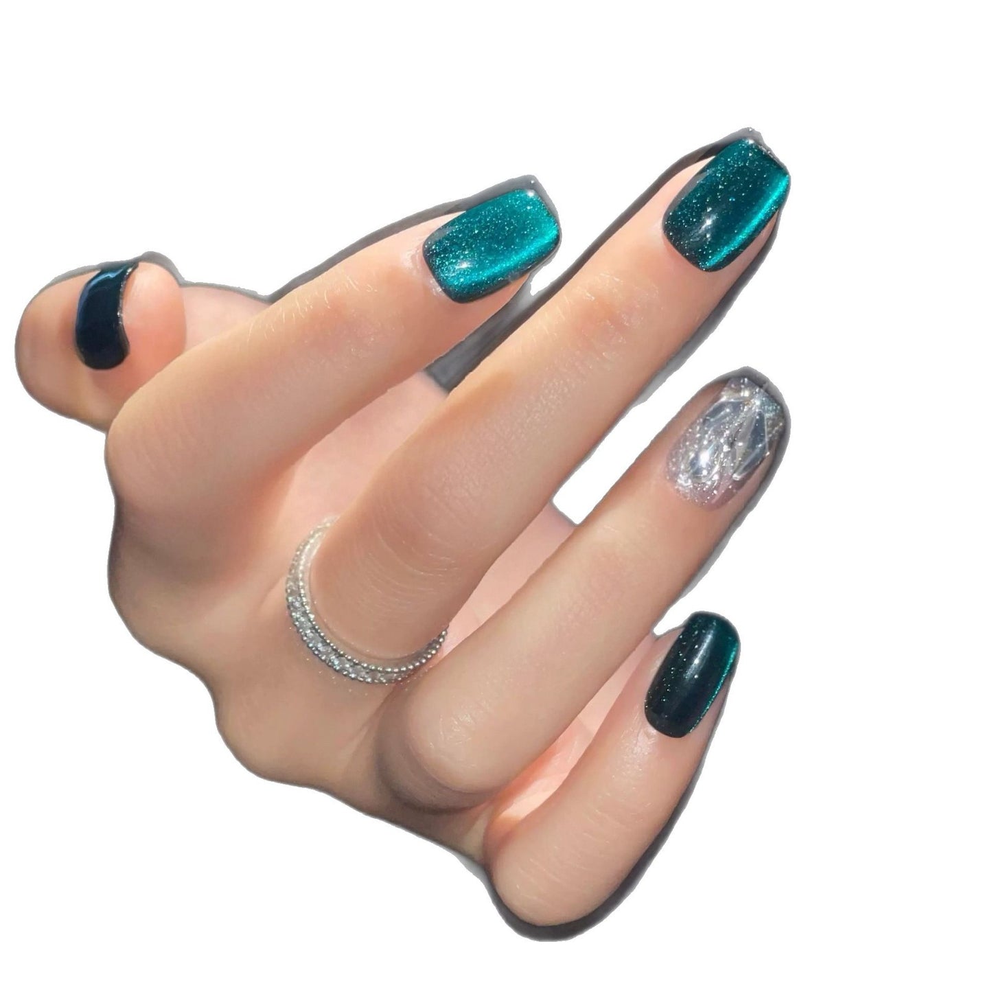 Funkelndes Acryl Press-On Nagelset Brehn