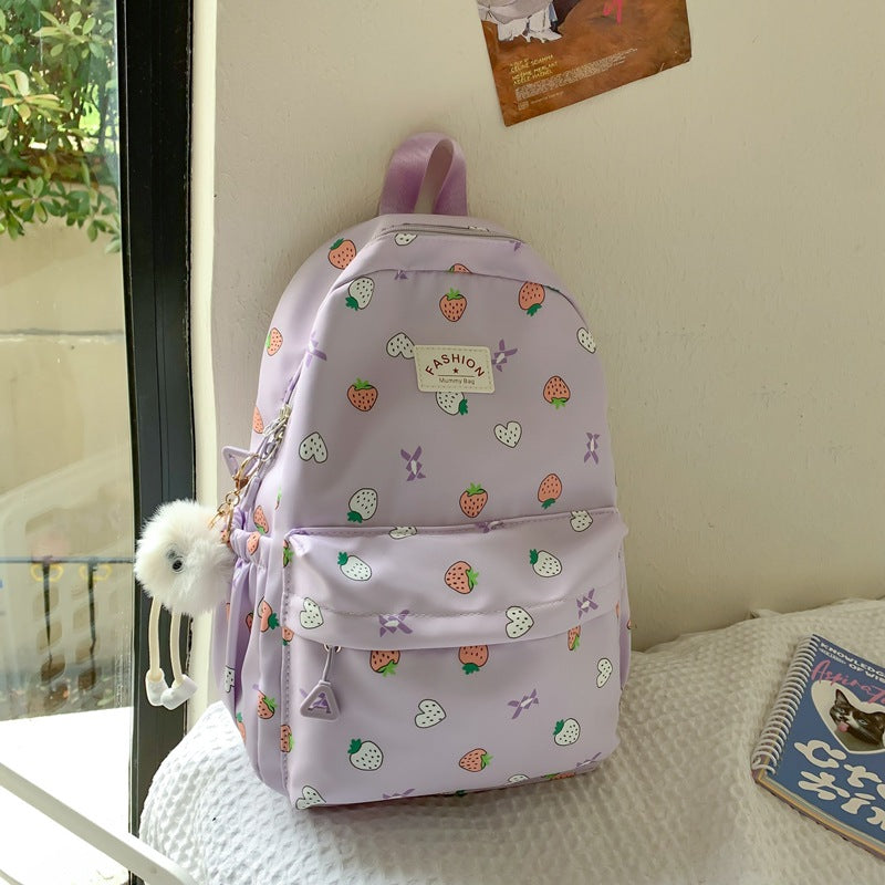 Verspielter Erdbeerprint Rucksack
