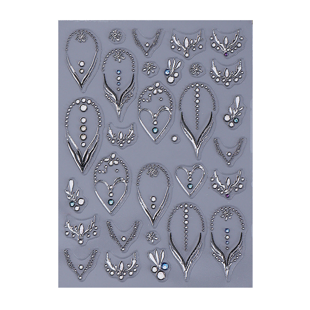 Elegante Strass-Nagelkunst-Verzierung