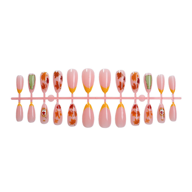Herbst-inspiriertes Press-On Nagelkunstset Brehn