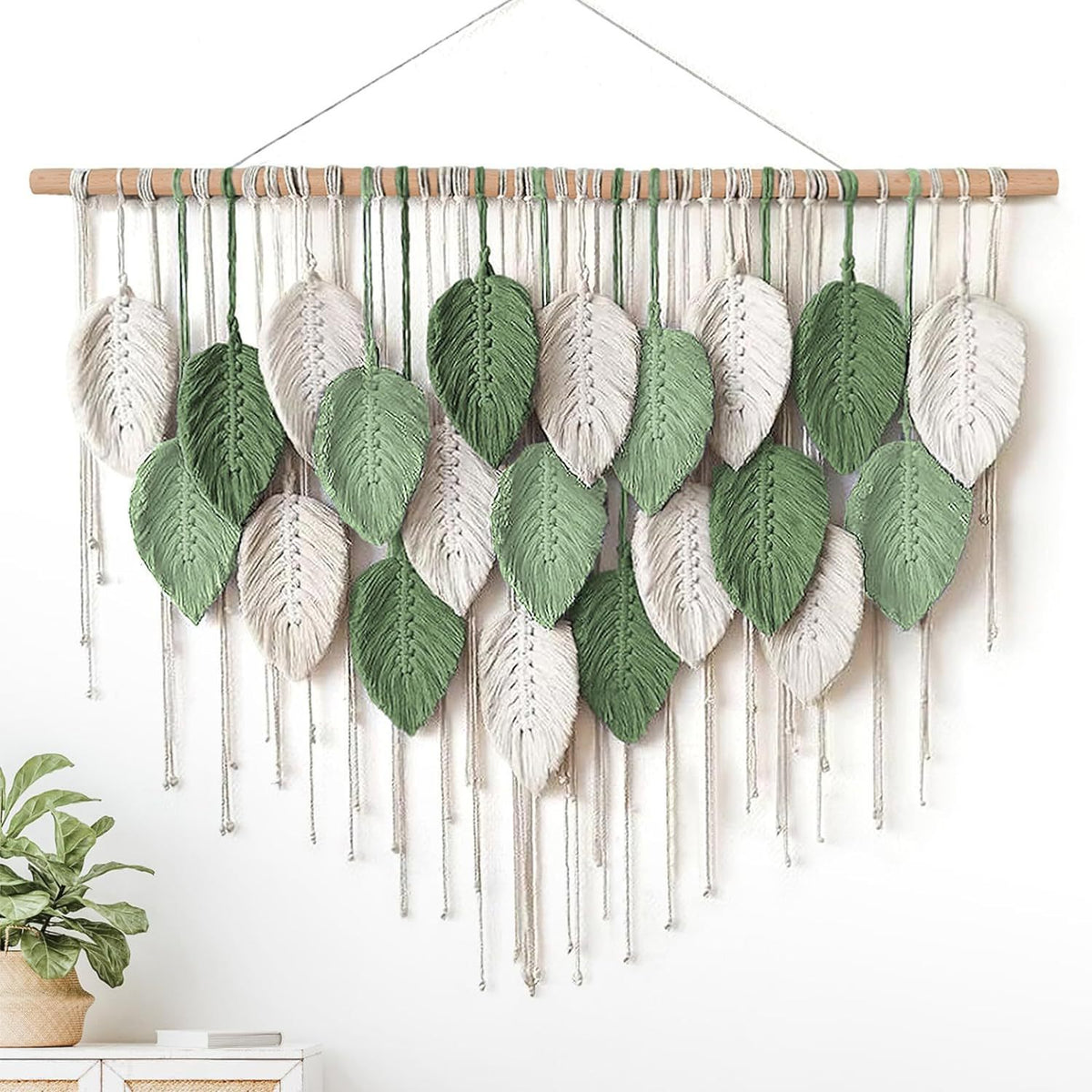 Macrame-Blatt-Wandbehang-Teppich Brehn