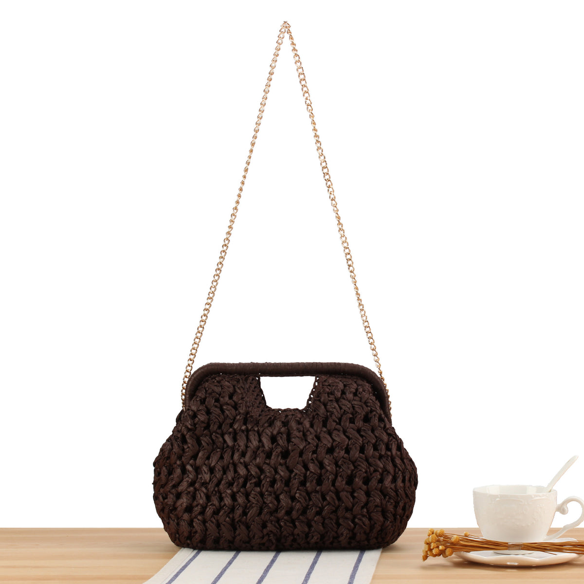Tasche Im Handgeknüpften Korbmuster Brehn