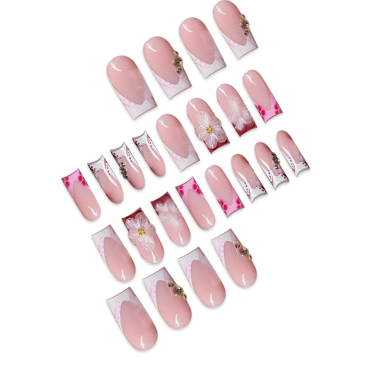 Künstlerische Blumenklebefingernägel Brehn