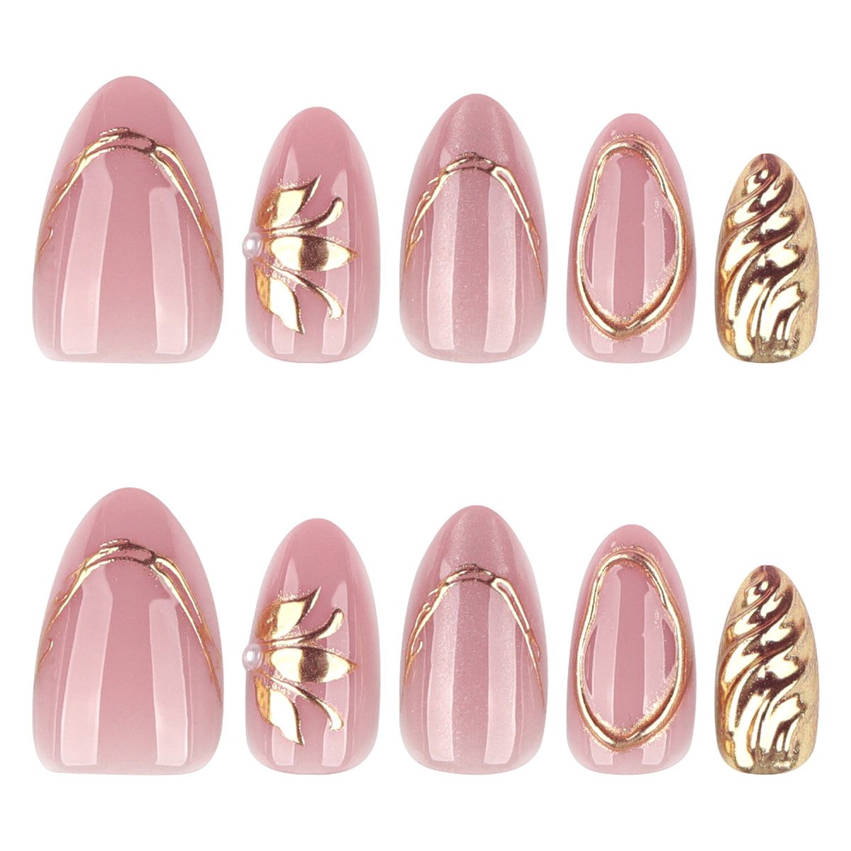 Elegante und kunstvolle Nagelkunst mit goldenen Akzenten Brehn