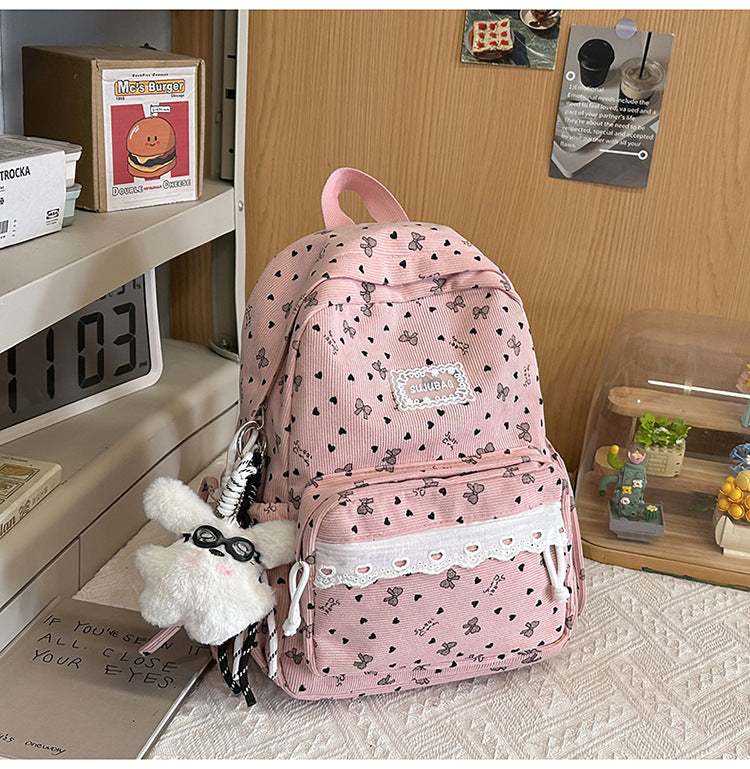 Süßer floraler Print Mini-Schulrucksack