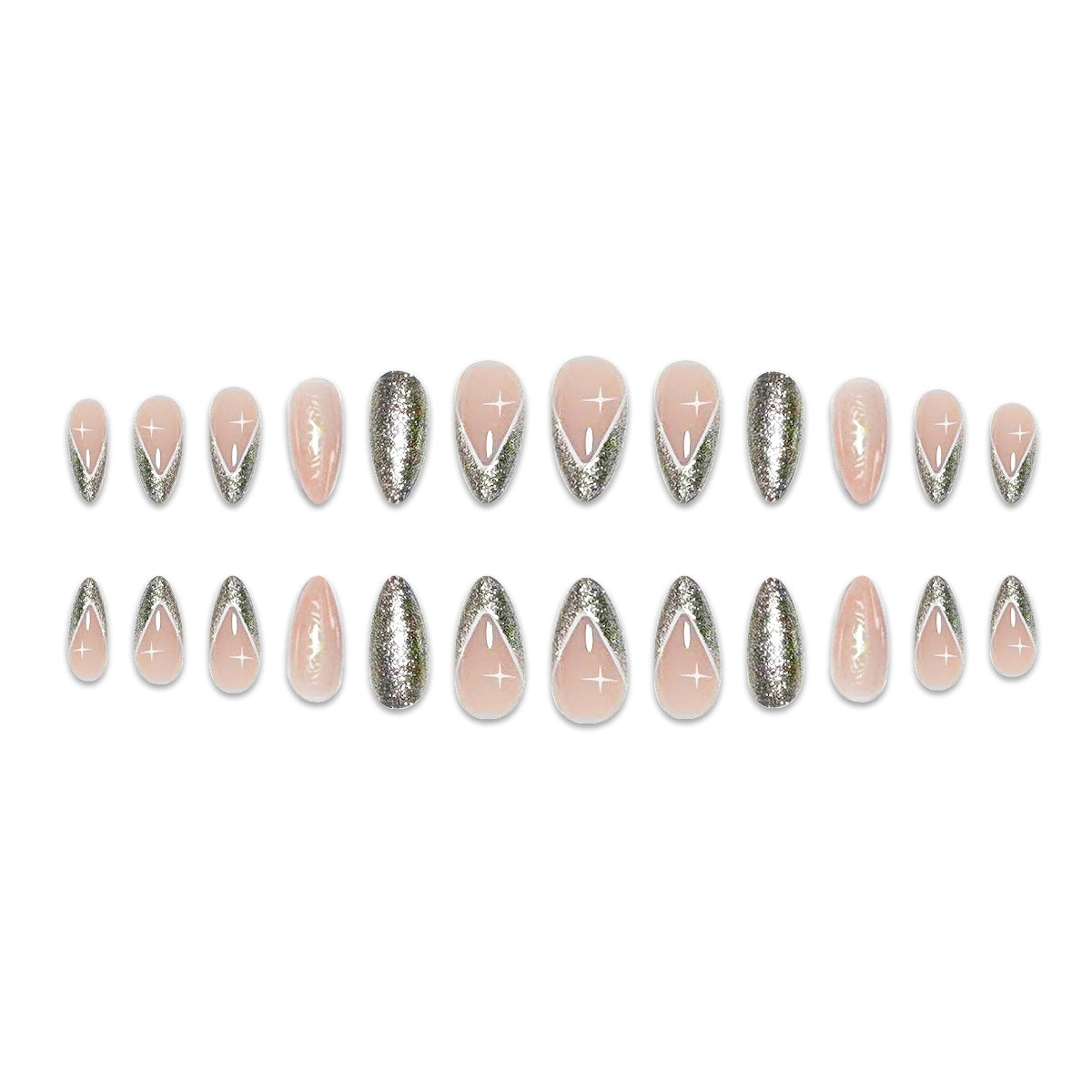 Elegante Stiletto Glitzer Nagelverlängerungen Brehn