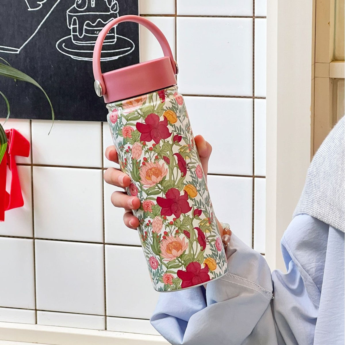 Damen Trendige Blumenthermosflasche Brehn