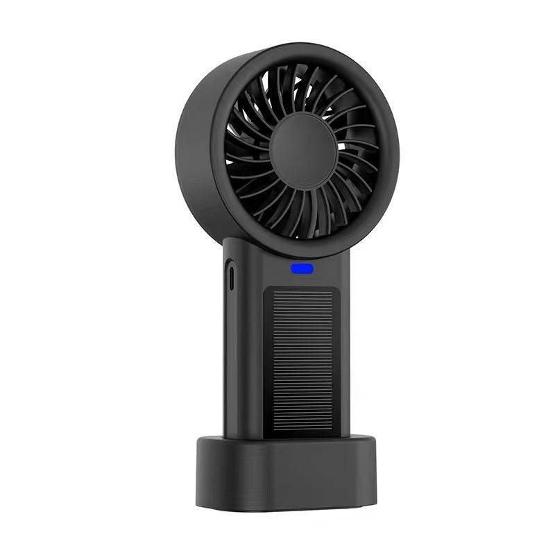 Unisex nan tragbarer Handventilator mit Solarpanel, USB-Ladefunktion und wiederaufladbarem Akku Brehn