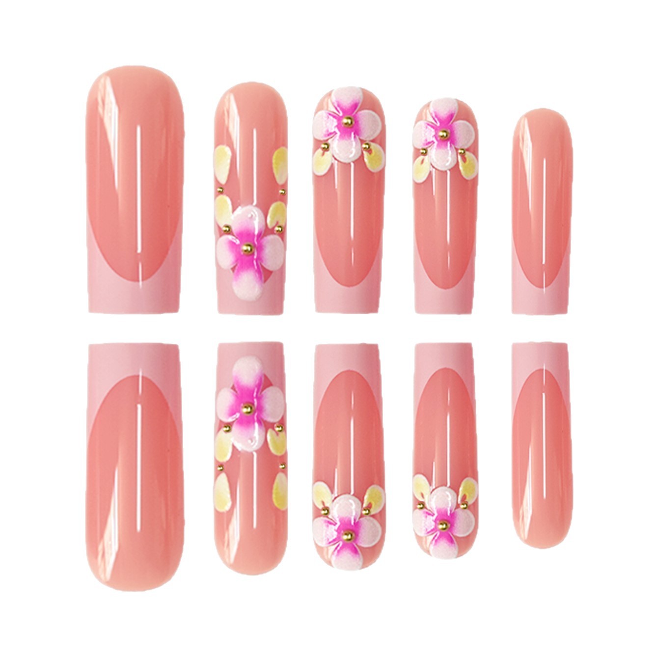 Floral Verziert Nagelkunst Verlängerungen Brehn