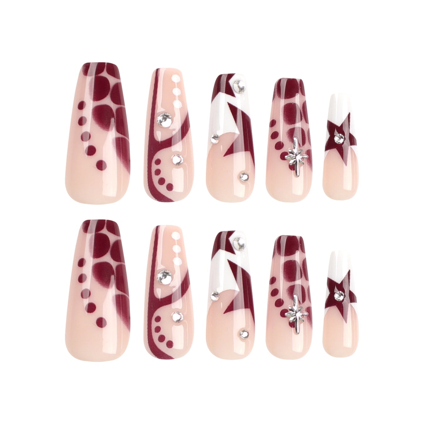 Dekoratives Press-On Nagelset Brehn