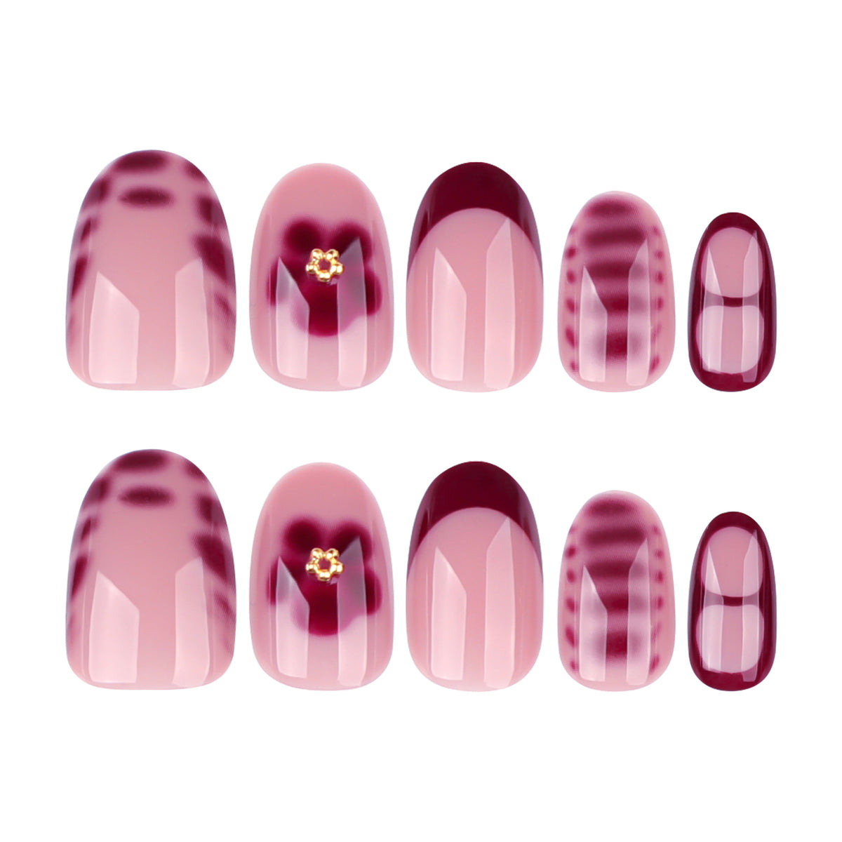 Elegante Kunstnagelgestaltung mit floralem Design Brehn