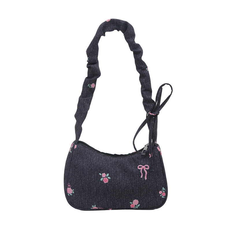 Bestickte Jeans Schultertasche Brehn