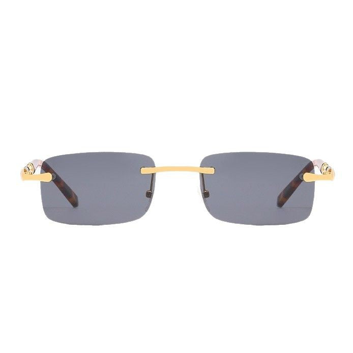 Damen elegante quadratische Sonnenbrille mit luxuriösem Metallrahmen Brehn
