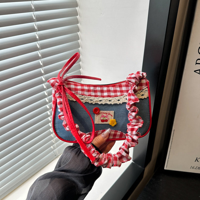 Retro Gingham Mini Umhängetasche Brehn