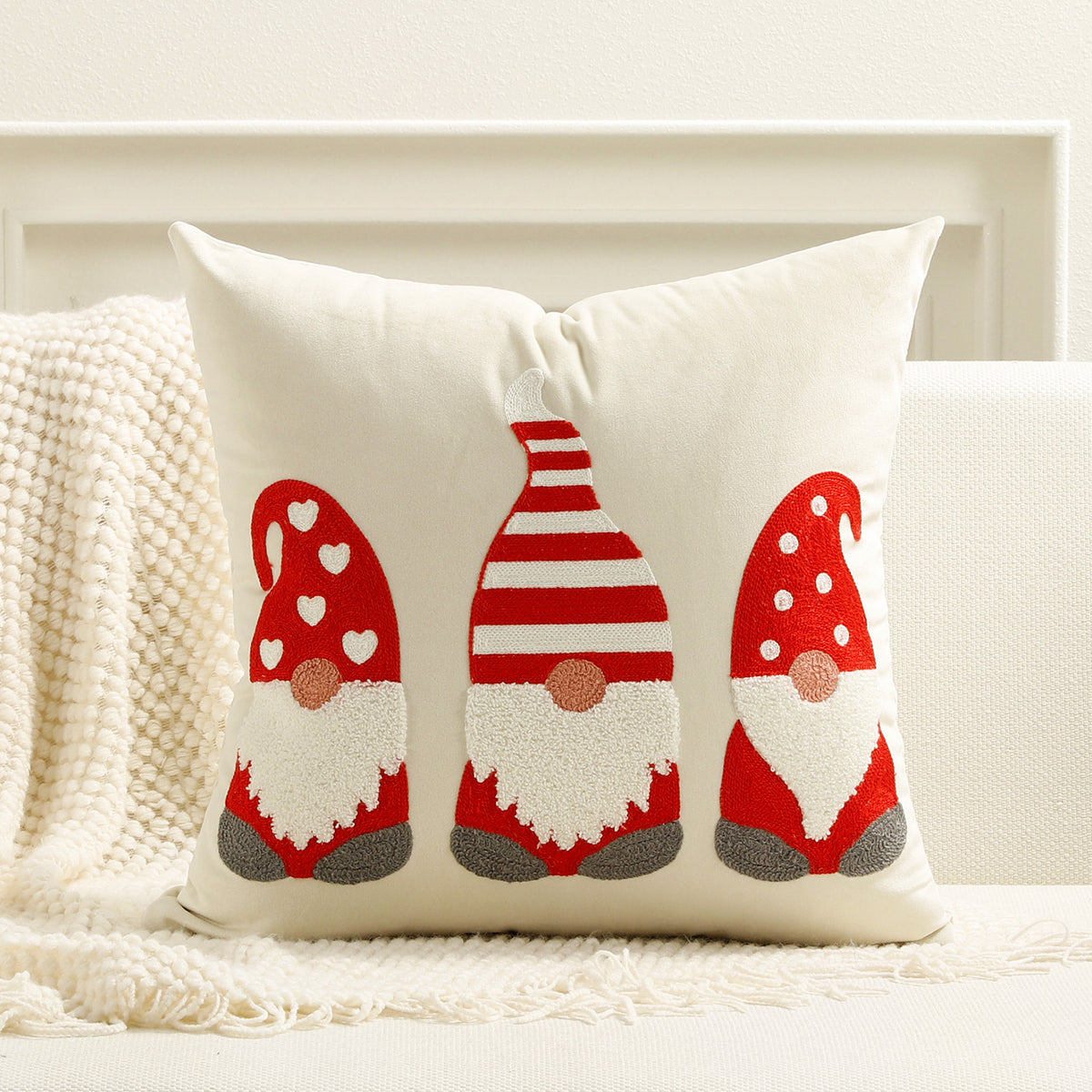 Festliches Besticktes Bären Quadrat Kissenbezug