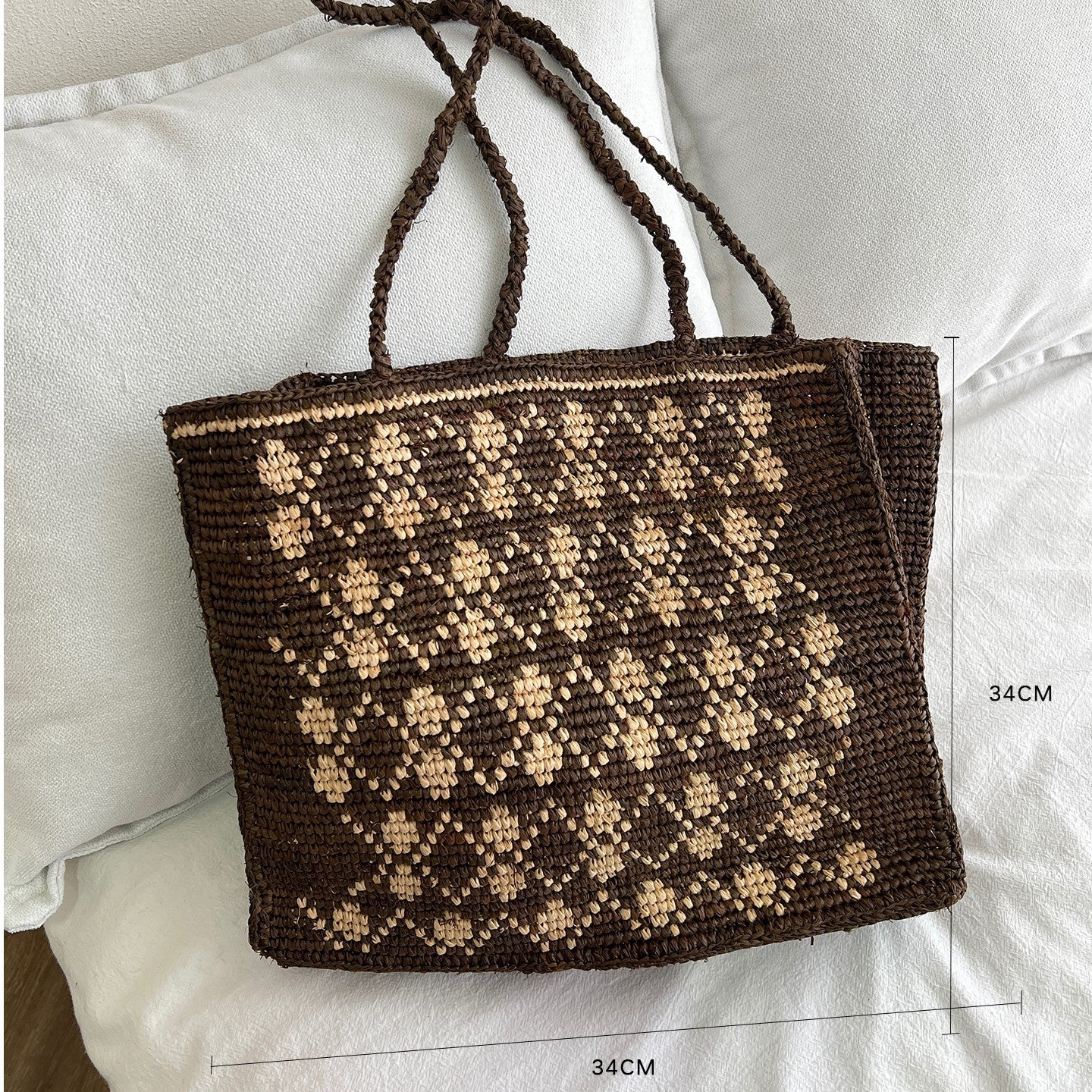 Handgefertigte Stricktasche mit Floralen Design Brehn