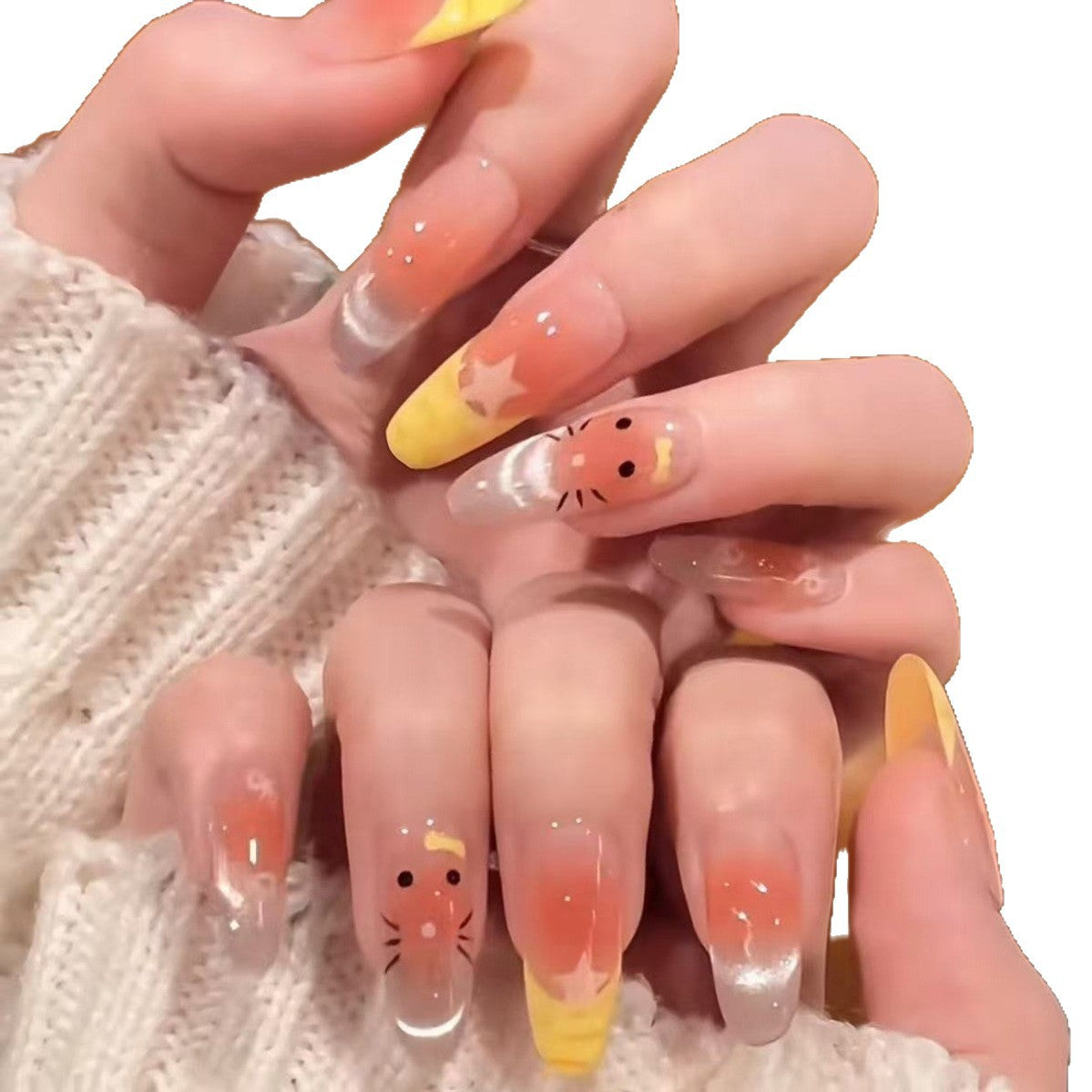 Künstlerisches Press-On-Nageldesign Brehn