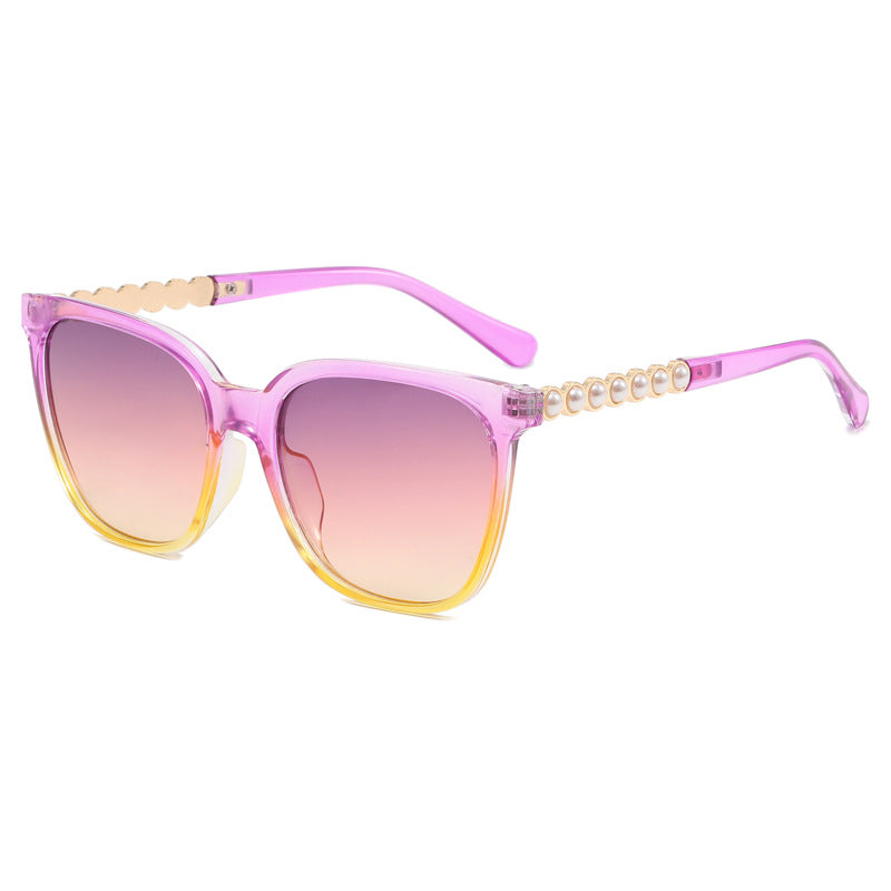 Damen Oversize-Sonnenbrille mit eleganter Perlenschmuck-Verzierung Brehn