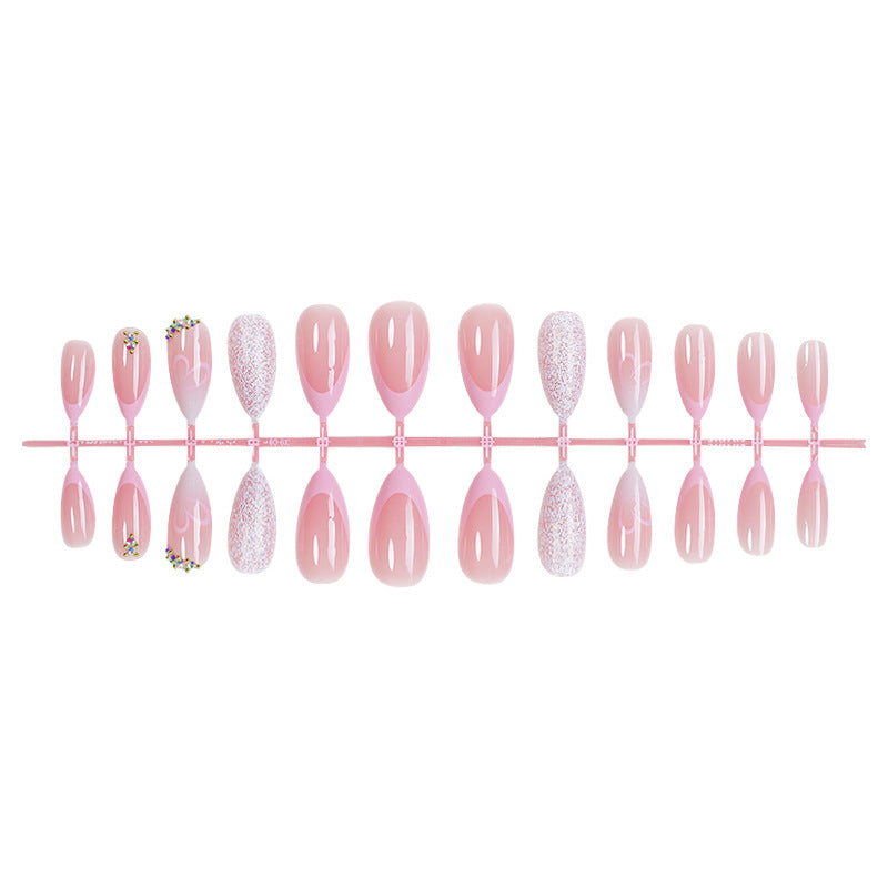 Kunstnagelset mit Glitzer- und Blumenverzierungen Brehn