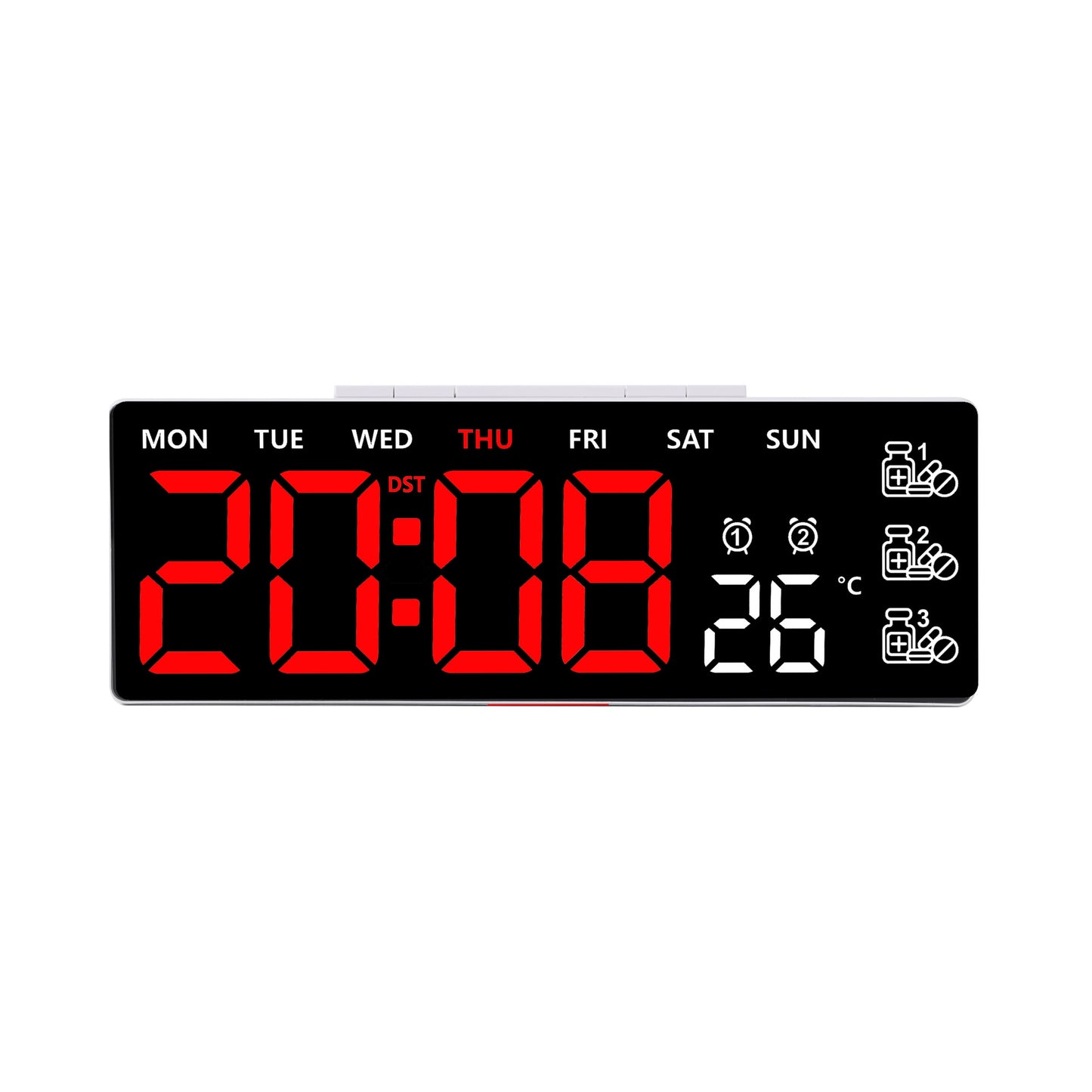 Digitaler Thermo-Wecker mit großem LED-Display Brehn