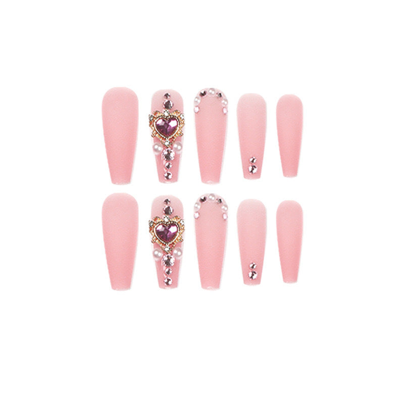Luxus Kunstnagelset mit Strass- und Perlenverzierungen Brehn