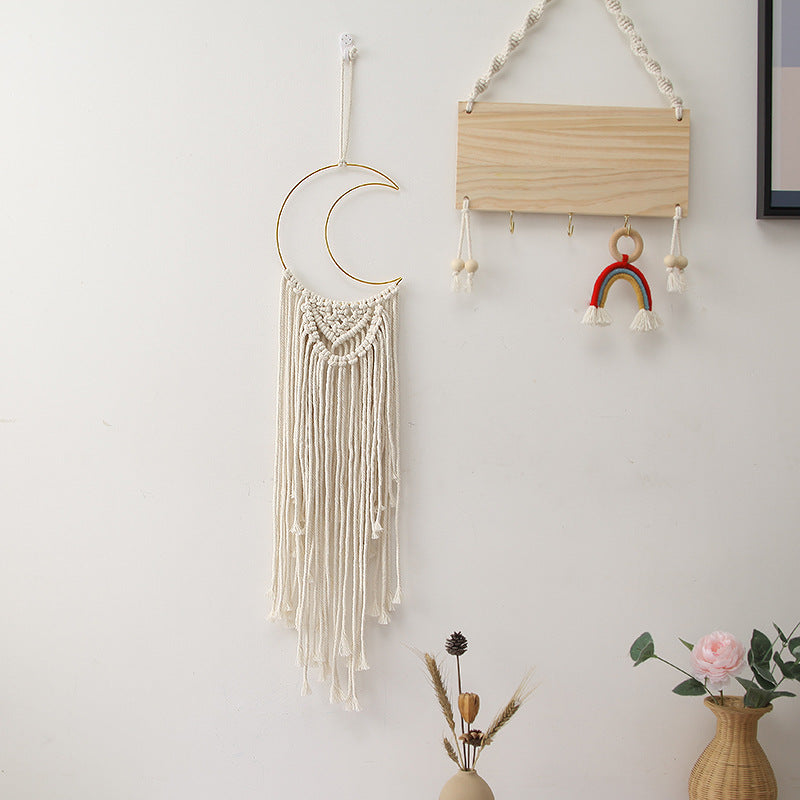 Macramé Mond Wandbehang Brehn