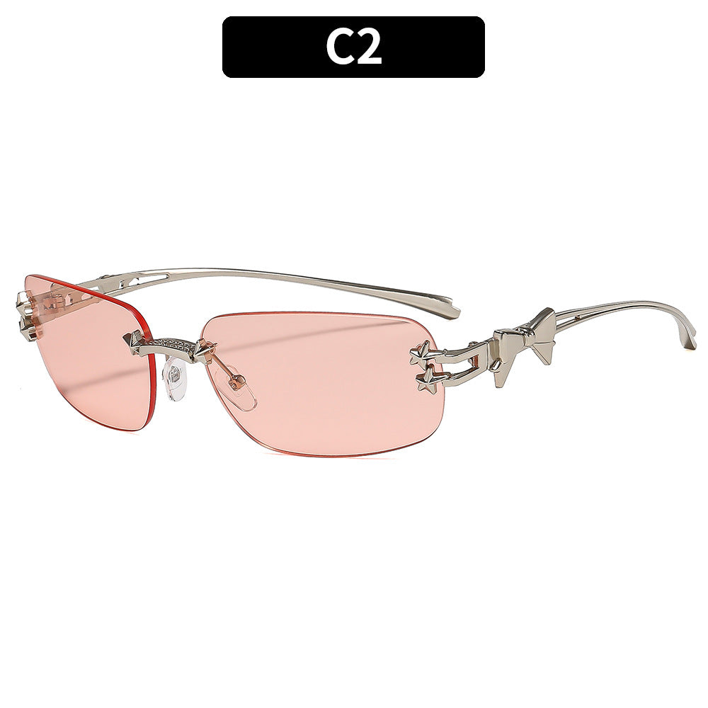 Modische Shield Sonnenbrille mit dekorativen Sternakzenten