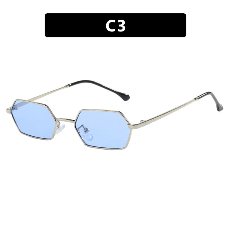 Damen hexagonale Sonnenbrille mit elegantem Metallrahmen und UV-Schutz Brehn