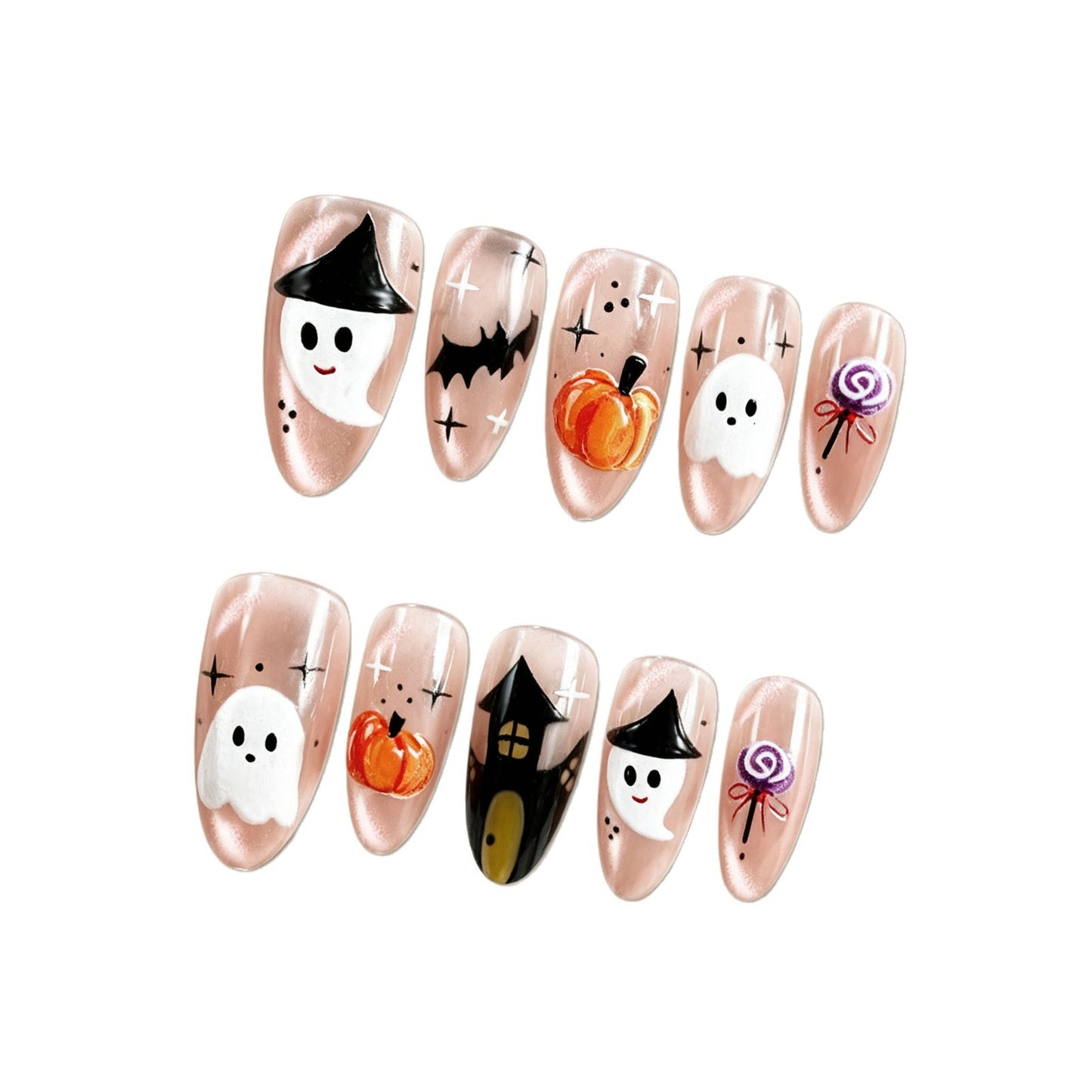 Halloween-Themen Press-On Nagelkunst Set Brehn 1788495618
