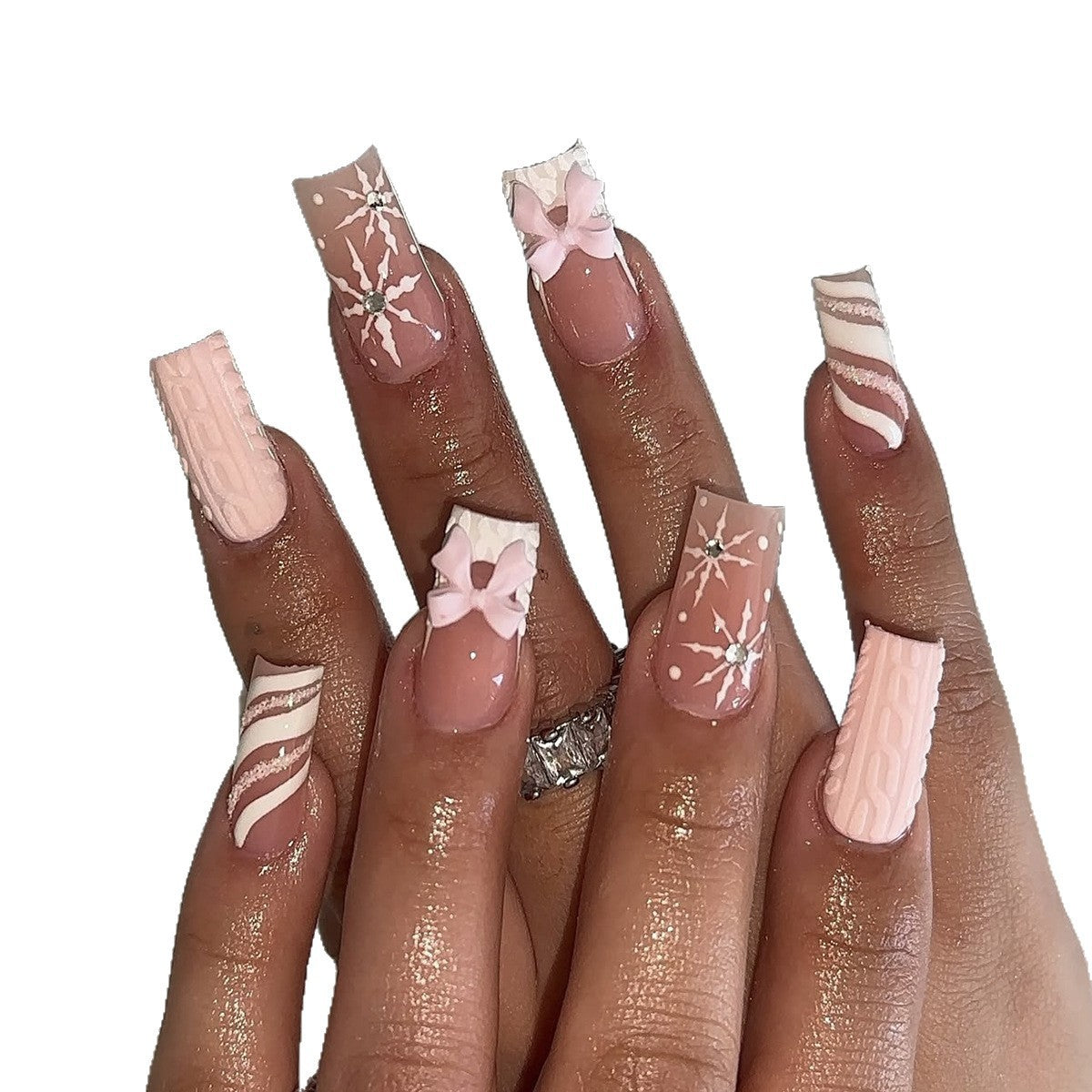 Kunstnagelset mit festlichen Weihnachtsmotiven Brehn