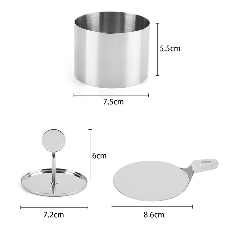 Mehrteiliges Edelstahl Mousse-Ringformen Set mit Ausheber und Griffen Brehn